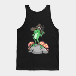 Cottagecore Aesthetic Frog Wizard Mushroom Tank Top